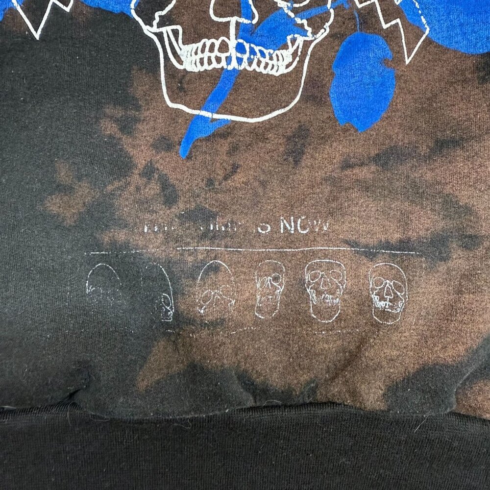 ✅ Womens S Chemistry Bleached Graphic Hoodie Skulls Positive Energy Time Is Now - Picture 12 of 14